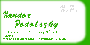 nandor podolszky business card